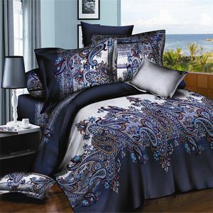 Snow song hometextile bedding 3D twill weave cotton active printing bedding set of four foreign trade outlets---Golden