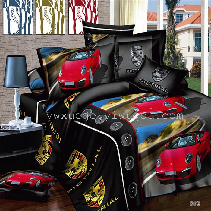 Snow song hometextile bedding 3D twill weave cotton active printing bedding set of four foreign trade outlets---Golden Snow song hometextile bedding 3D twill weave cotton active printing bedding set of four foreign trade outlets---Golden