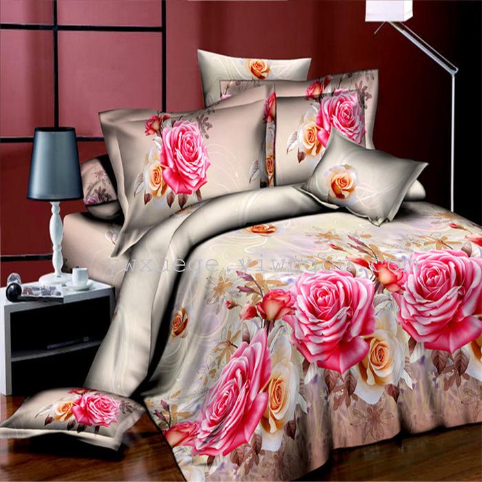 Snow song hometextile bedding 3D twill weave cotton active printing bedding set of four foreign trade outlets---Golden Snow song hometextile bedding 3D twill weave cotton active printing bedding set of four foreign trade outlets---Golden
