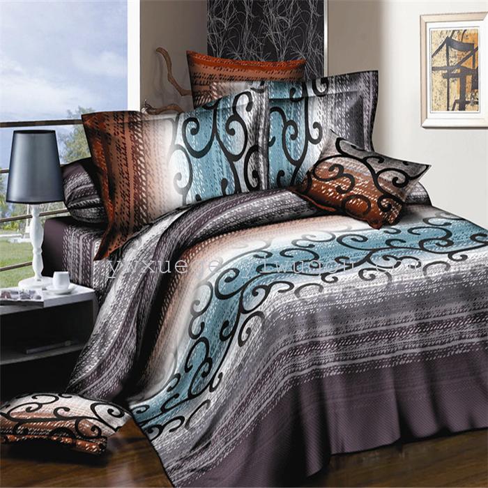 Snow song hometextile bedding 3D twill weave cotton active printing bedding set of four foreign trade outlets---Golden Snow song hometextile bedding 3D twill weave cotton active printing bedding set of four foreign trade outlets---Golden