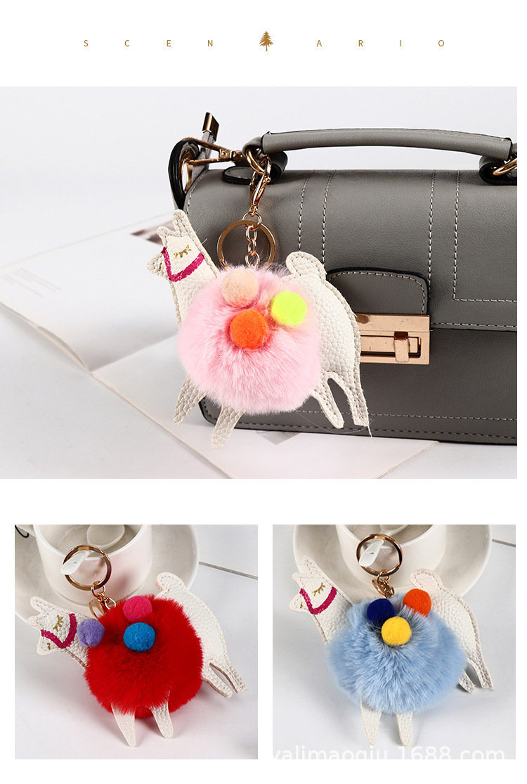 Creative Best-Seller Cute Alpaca Fur Ball Keychain Car Handbag Decorative Pendant Jewelry Hang Decorations Wholesale Creative Best-Seller Cute Alpaca Fur Ball Keychain Car Handbag Decorative Pendant Jewelry Hang Decorations Wholesale