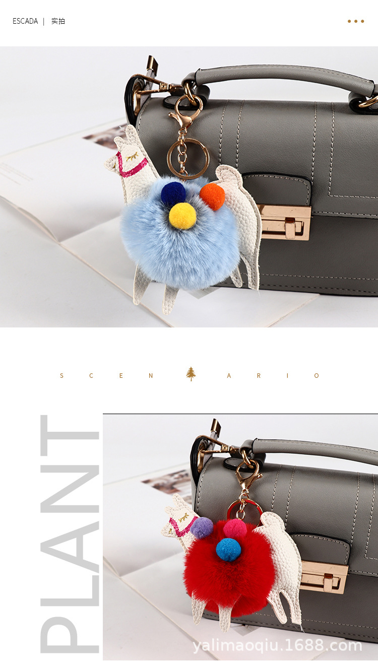 Creative Best-Seller Cute Alpaca Fur Ball Keychain Car Handbag Decorative Pendant Jewelry Hang Decorations Wholesale Creative Best-Seller Cute Alpaca Fur Ball Keychain Car Handbag Decorative Pendant Jewelry Hang Decorations Wholesale