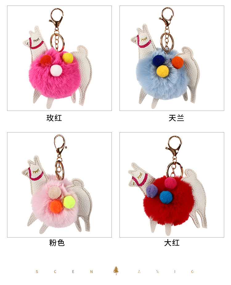 Creative Best-Seller Cute Alpaca Fur Ball Keychain Car Handbag Decorative Pendant Jewelry Hang Decorations Wholesale Creative Best-Seller Cute Alpaca Fur Ball Keychain Car Handbag Decorative Pendant Jewelry Hang Decorations Wholesale