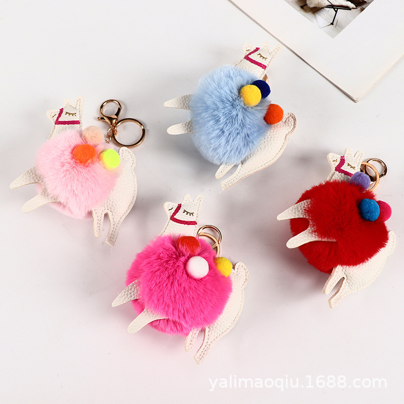 Creative Best-Seller Cute Alpaca Fur Ball Keychain Car Handbag Decorative Pendant Jewelry Hang Decorations Wholesale Creative Best-Seller Cute Alpaca Fur Ball Keychain Car Handbag Decorative Pendant Jewelry Hang Decorations Wholesale