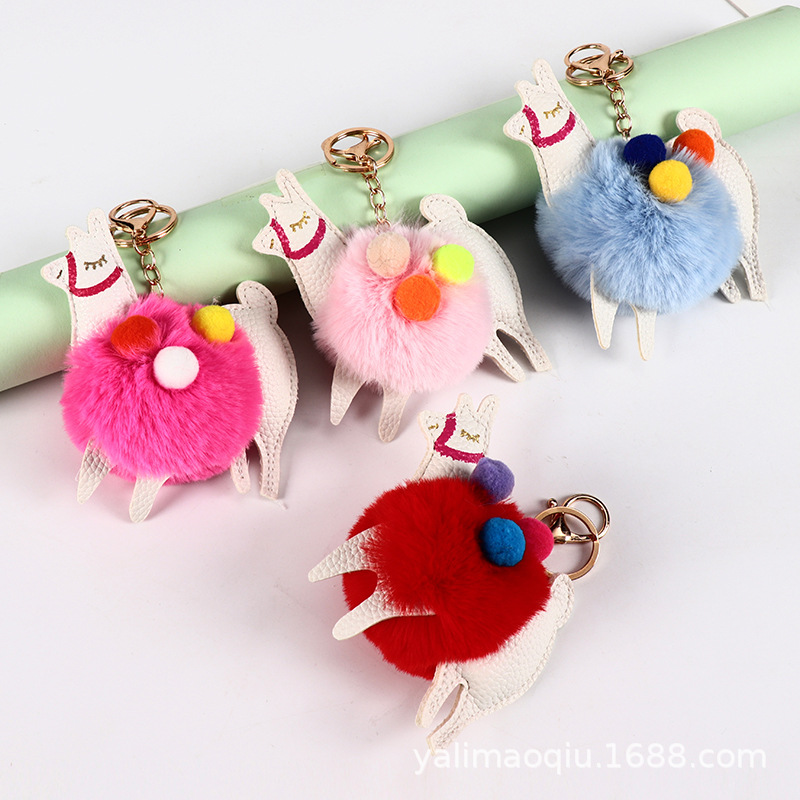 Creative Best-Seller Cute Alpaca Fur Ball Keychain Car Handbag Decorative Pendant Jewelry Hang Decorations Wholesale Creative Best-Seller Cute Alpaca Fur Ball Keychain Car Handbag Decorative Pendant Jewelry Hang Decorations Wholesale