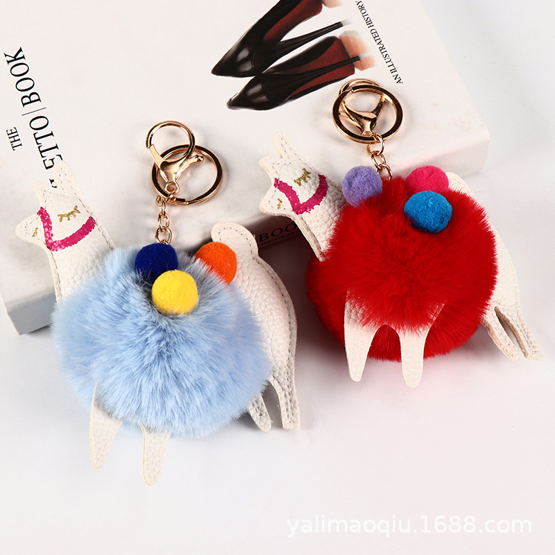Creative Best-Seller Cute Alpaca Fur Ball Keychain Car Handbag Decorative Pendant Jewelry Hang Decorations Wholesale Creative Best-Seller Cute Alpaca Fur Ball Keychain Car Handbag Decorative Pendant Jewelry Hang Decorations Wholesale