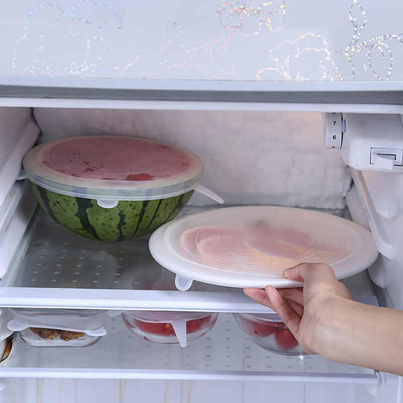 Silicone 6-Piece Set Fresh Cover Multi-Functional Leak-Proof Plastic Wrap Multi-Functional Silicone Cup for Water Dust Cover Bowl Cover