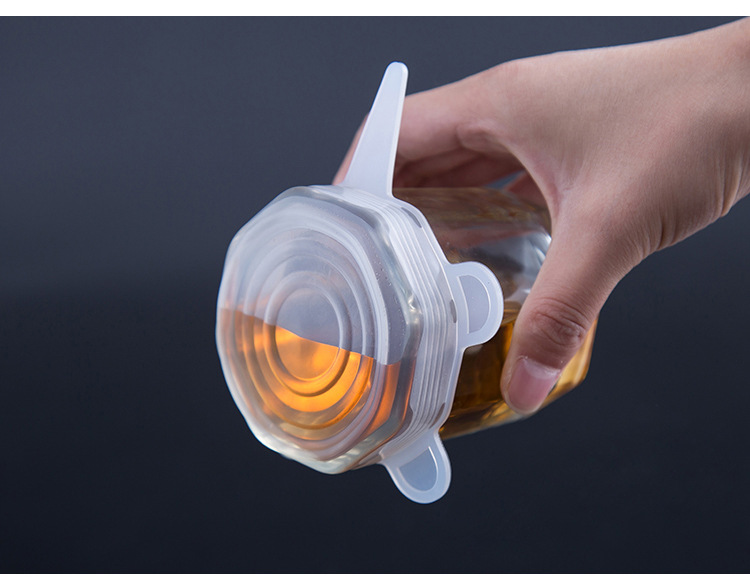 Silicone 6-Piece Set Fresh Cover Multi-Functional Leak-Proof Plastic Wrap Multi-Functional Silicone Cup for Water Dust Cover Bowl Cover