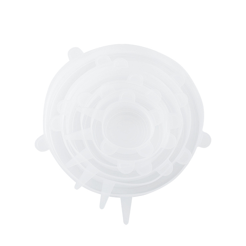 Silicone 6-Piece Set Fresh Cover Multi-Functional Leak-Proof Plastic Wrap Multi-Functional Silicone Cup for Water Dust Cover Bowl Cover