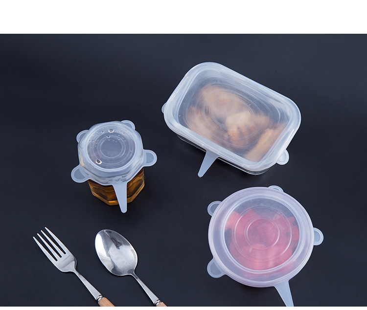 Silicone 6-Piece Set Fresh Cover Multi-Functional Leak-Proof Plastic Wrap Multi-Functional Silicone Cup for Water Dust Cover Bowl Cover