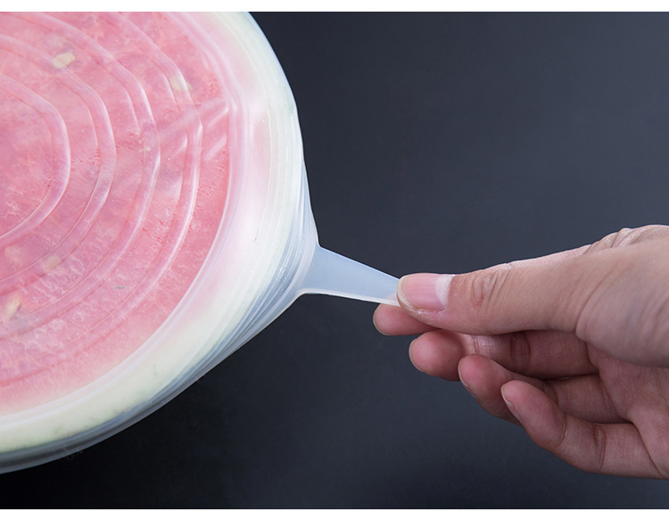Silicone 6-Piece Set Fresh Cover Multi-Functional Leak-Proof Plastic Wrap Multi-Functional Silicone Cup for Water Dust Cover Bowl Cover