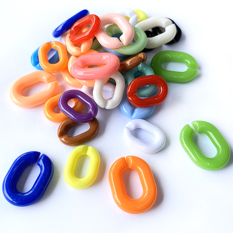 Acrylic Solid Color Opening Combination Chain Buckle Eyeglasses Chain Plastic Broken Ring Bag Handmade DIY Jewelry Hang Decorations