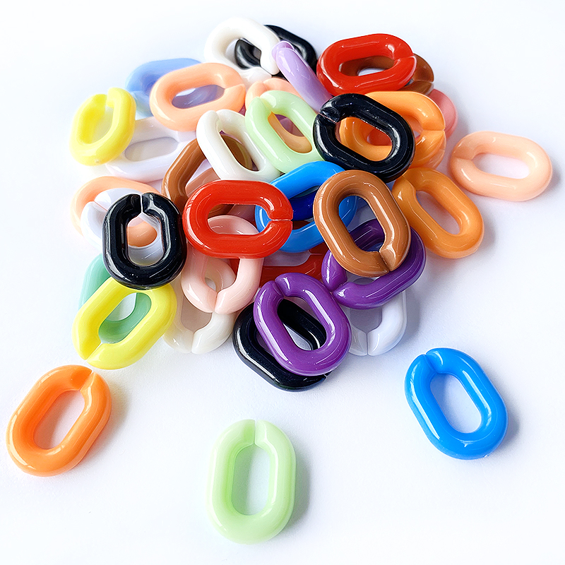 Acrylic Solid Color Opening Combination Chain Buckle Eyeglasses Chain Plastic Broken Ring Bag Handmade DIY Jewelry Hang Decorations