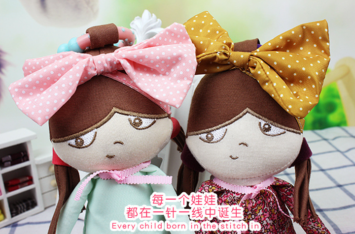 Innovation cute baby doll bed polly hang calm doll car hanging belt tooth gum blue dress