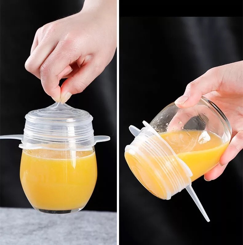 Transparent cover manufacturers direct sales of 6 sets of silicone fresh cover food plastic wrap elastic stretch seal