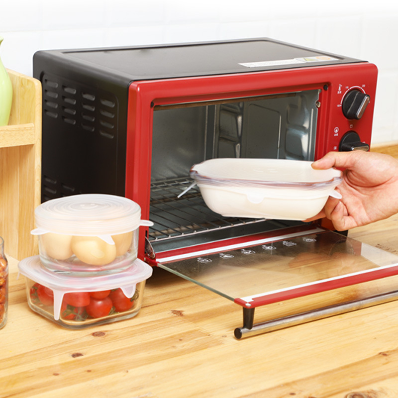 Transparent cover manufacturers direct sales of 6 sets of silicone fresh cover food plastic wrap elastic stretch seal