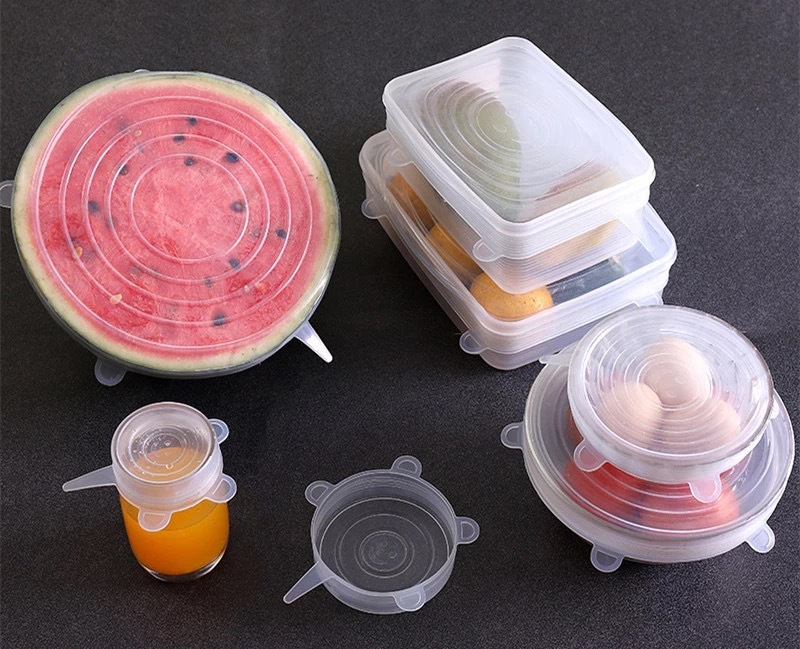 Transparent cover manufacturers direct sales of 6 sets of silicone fresh cover food plastic wrap elastic stretch seal
