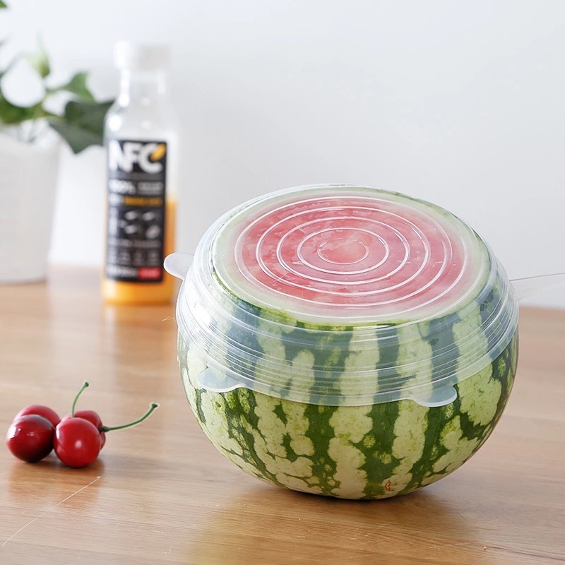 Transparent cover manufacturers direct sales of 6 sets of silicone fresh cover food plastic wrap elastic stretch seal