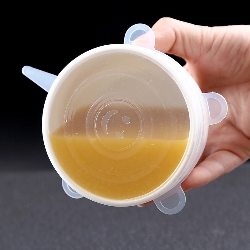 Transparent cover manufacturers direct sales of 6 sets of silicone fresh cover food plastic wrap elastic stretch seal