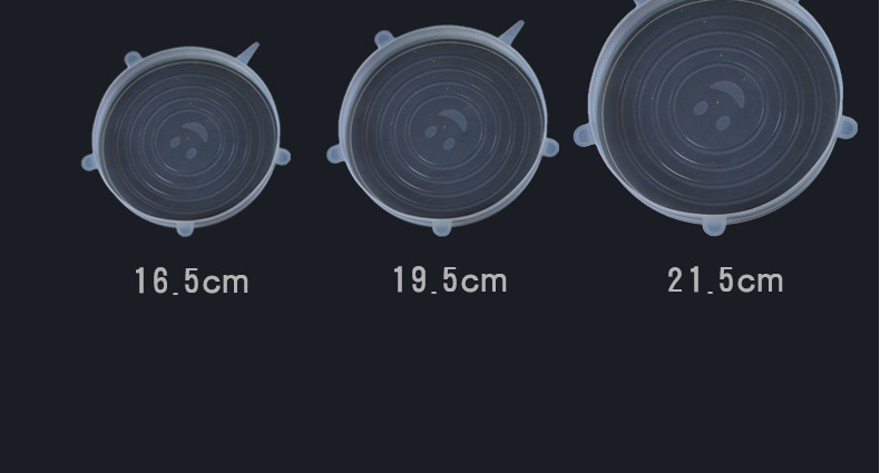 Transparent cover manufacturers direct sales of 6 sets of silicone fresh cover food plastic wrap elastic stretch seal