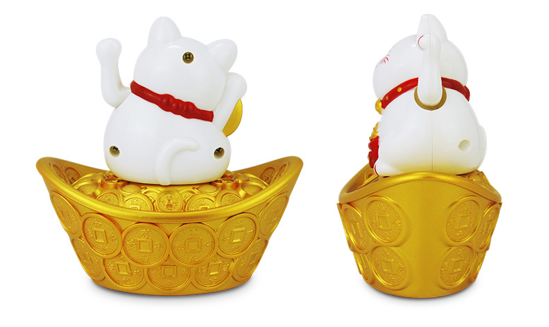 Japanese Ingot Solar Waving Paws Fortune Cat Wholesale Home Fortune Waving Cat Car Decoration New Year Gift
