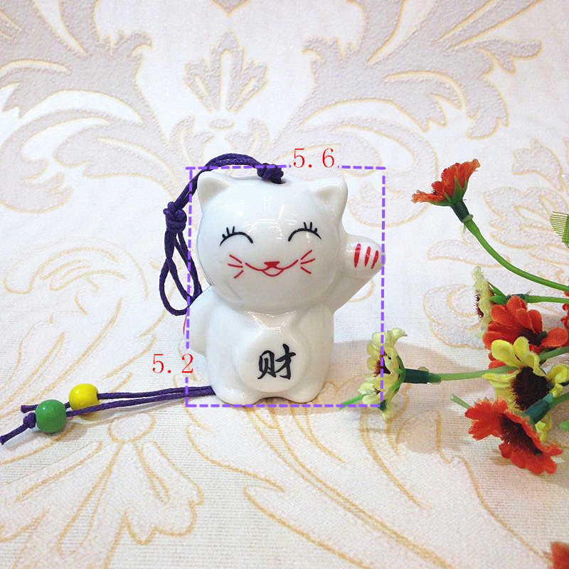 Small fortune cat  Ceramic wind chimes