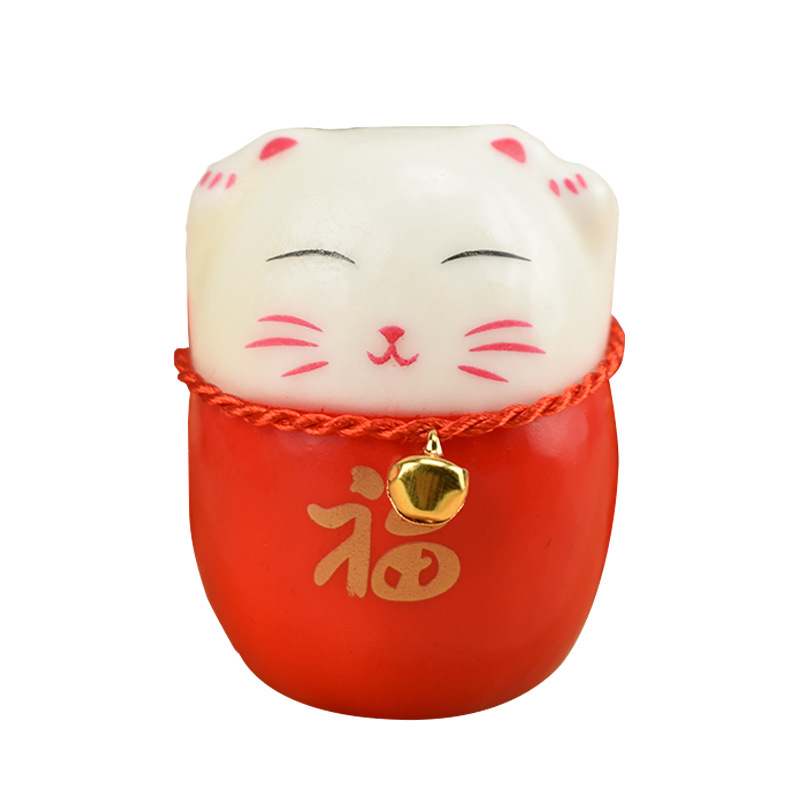 Holiday Decoration Lucky Cat Fortune Bucket Holly White Willow Pendant New Year Lunar New Year Flower Decorative Foam Lucky Cat