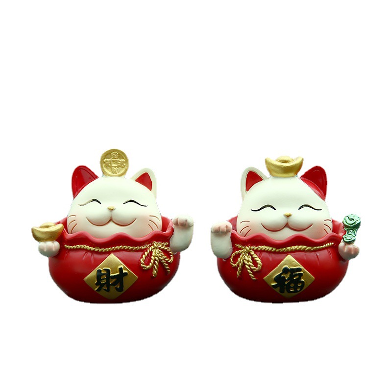Office Home Decoration New Store Opening Creative Fortune Cat Small Car Center Console Decoration Nordic Blind Box