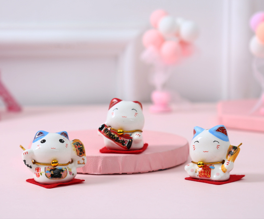 New ceramic cat set car decoration creative home car five fortune fortune cat decorations car accessories New ceramic cat set car decoration creative home car five fortune fortune cat decorations car accessories