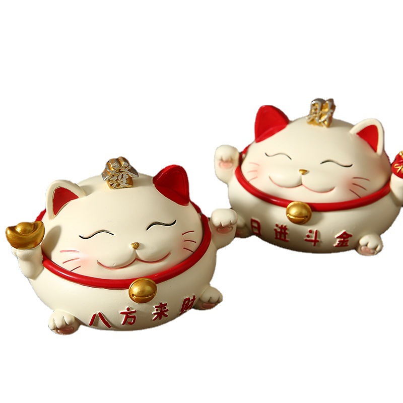 Home Office Decoration Resin Crafts Fortune Cat Ashtray Storage Box NAFU Creative Personality Spot