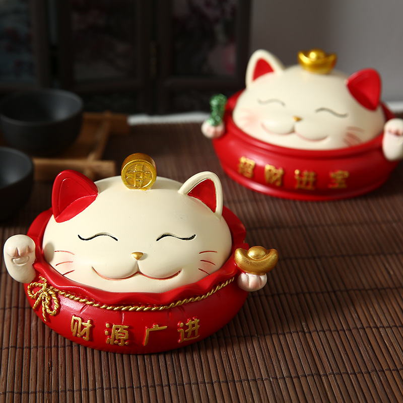 Home Office Decoration Resin Crafts Fortune Cat Ashtray Storage Box NAFU Creative Personality Spot Home Office Decoration Resin Crafts Fortune Cat Ashtray Storage Box NAFU Creative Personality Spot