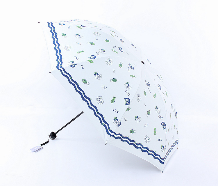 Fortune cat cartoon three fold eversion umbrella black oprene sun block folding sun umbrella shade umbrella Fortune cat cartoon three fold eversion umbrella black oprene sun block folding sun umbrella shade umbrella