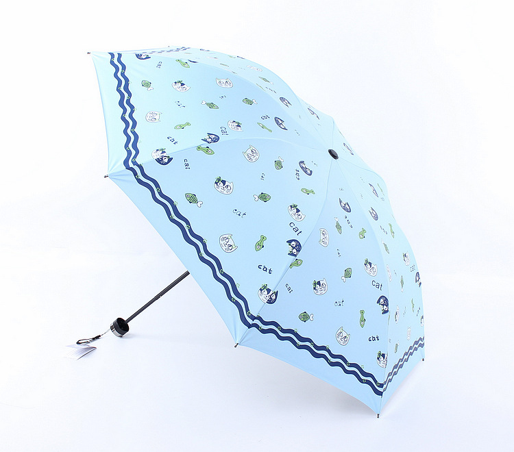 Fortune cat cartoon three fold eversion umbrella black oprene sun block folding sun umbrella shade umbrella Fortune cat cartoon three fold eversion umbrella black oprene sun block folding sun umbrella shade umbrella