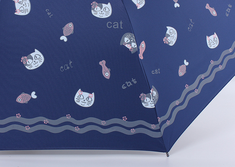 Fortune cat cartoon three fold eversion umbrella black oprene sun block folding sun umbrella shade umbrella Fortune cat cartoon three fold eversion umbrella black oprene sun block folding sun umbrella shade umbrella