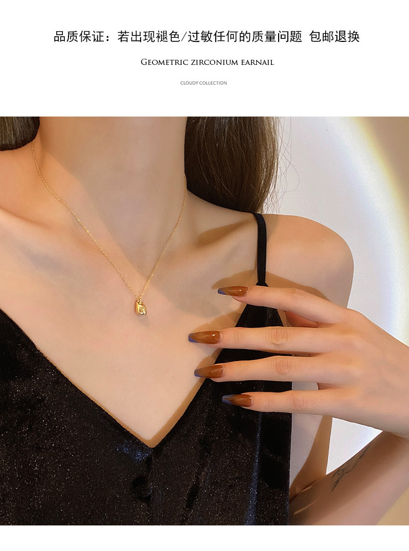 INS Trendy Korean Style Fortune Cat Titanium Steel Necklace Female 2021 TikTok Same Design Sense Valentine Gift Clavicle Chain