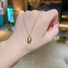 INS Trendy Korean Style Fortune Cat Titanium Steel Necklace Female 2021 TikTok Same Design Sense Valentine Gift Clavicle Chain