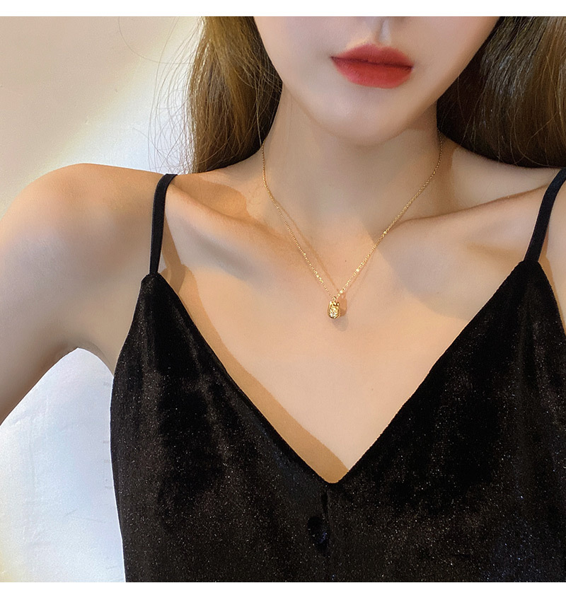INS Trendy Korean Style Fortune Cat Titanium Steel Necklace Female 2021 TikTok Same Design Sense Valentine Gift Clavicle Chain