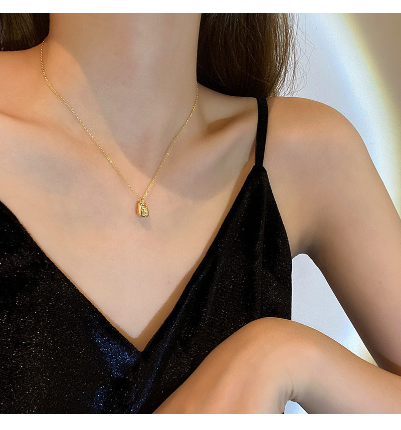 INS Trendy Korean Style Fortune Cat Titanium Steel Necklace Female 2021 TikTok Same Design Sense Valentine Gift Clavicle Chain