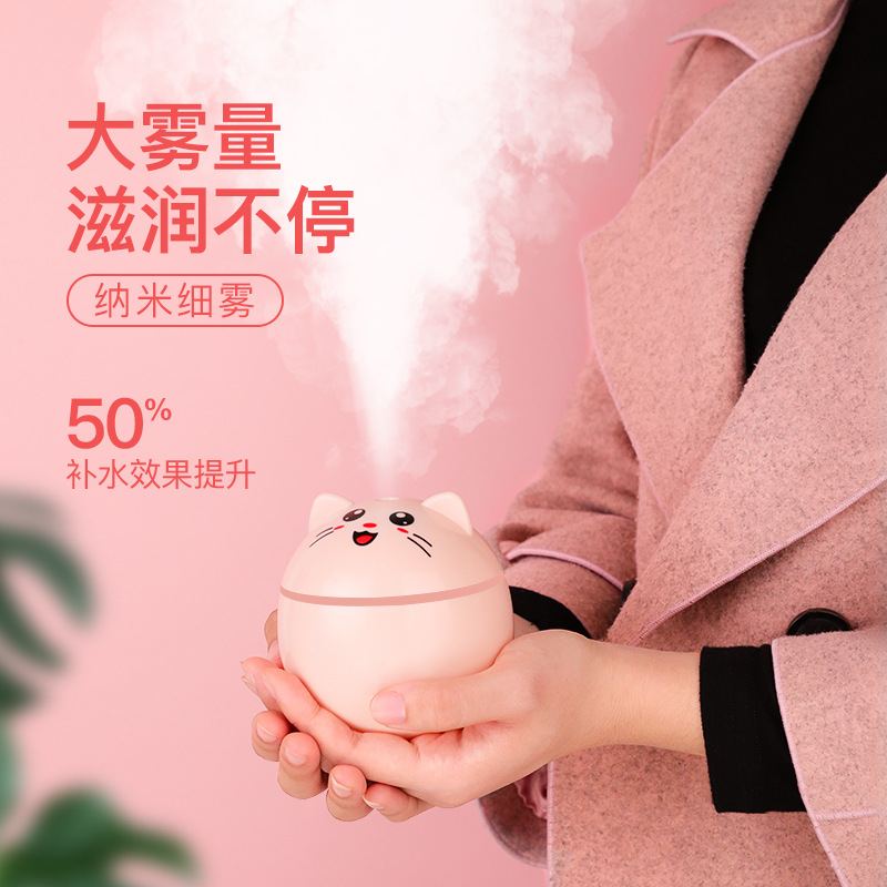 Double for Fortune Cat Humidifier Household Mini USB Desktop and Car-Mounted Humidifier Hydrating Air Purifier Customization