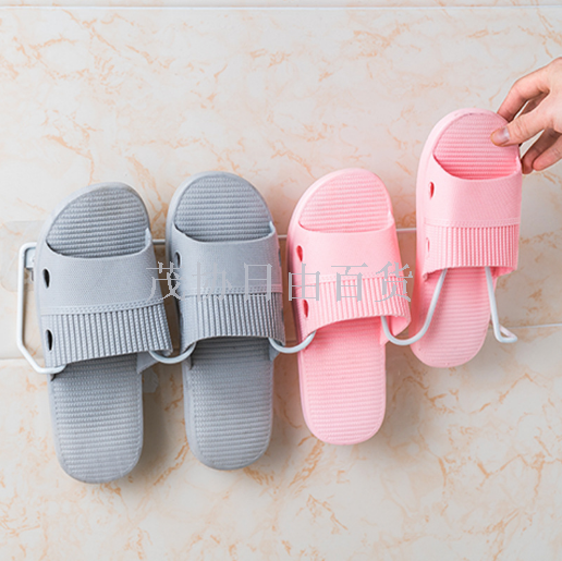 Bathroom slipper rack bathroom wall rack toilet door behind the shoes hanging non-perforated slippers rack shoes rack