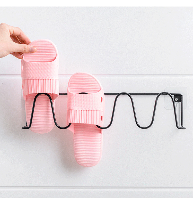Bathroom slipper rack bathroom wall rack toilet door behind the shoes hanging non-perforated slippers rack shoes rack Bathroom slipper rack bathroom wall rack toilet door behind the shoes hanging non-perforated slippers rack shoes rack
