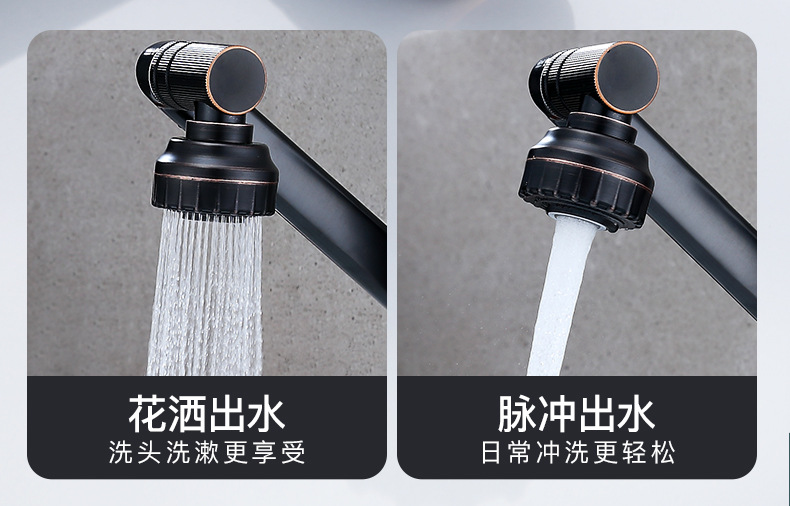 Fortune Cat Copper Main Body Universal Rotating Basin Faucet Bathroom Home Table Drop-in Sink Hot and Cold Faucet