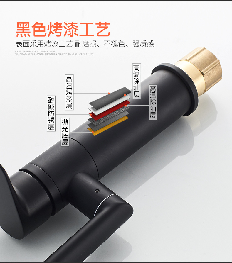 Fortune Cat Copper Main Body Universal Rotating Basin Faucet Bathroom Home Table Drop-in Sink Hot and Cold Faucet