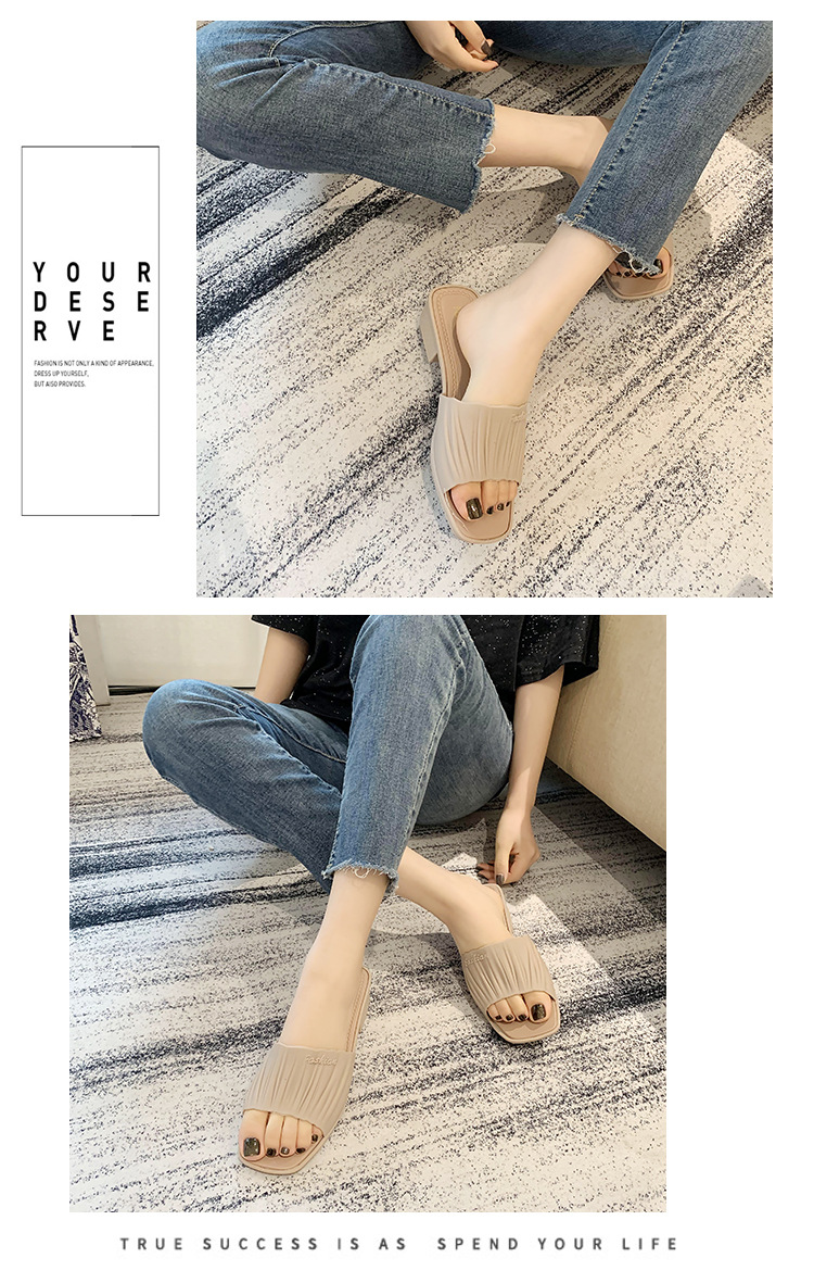 Spring New Casual One-Word Wedge Beach Slippers Fashion PVC Plastic Slipper Women's Outer Wear Wholesale Spring New Casual One-Word Wedge Beach Slippers Fashion PVC Plastic Slipper Women's Outer Wear Wholesale