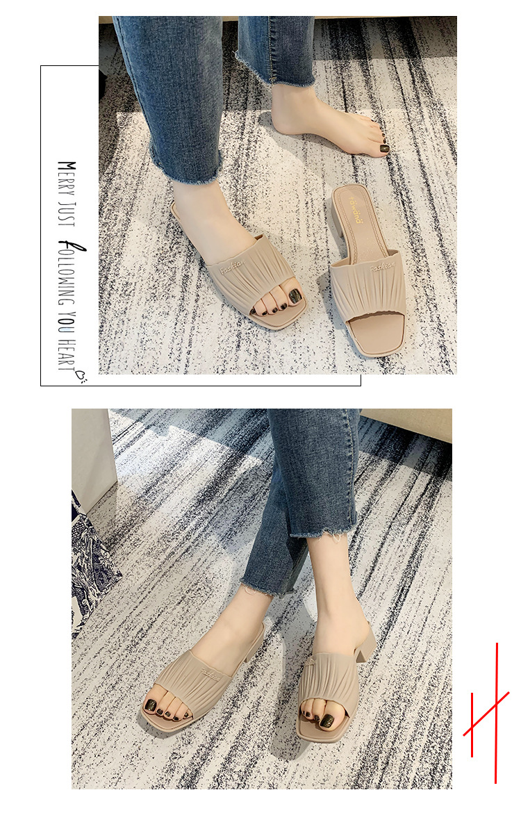 Spring New Casual One-Word Wedge Beach Slippers Fashion PVC Plastic Slipper Women's Outer Wear Wholesale Spring New Casual One-Word Wedge Beach Slippers Fashion PVC Plastic Slipper Women's Outer Wear Wholesale