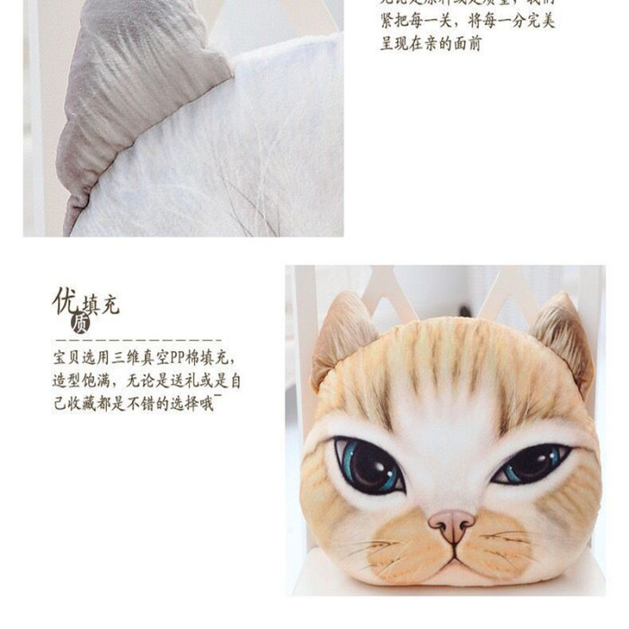 3D stereo cartoon meow star Kitty pillow lifelike simulation pillow washable catwork