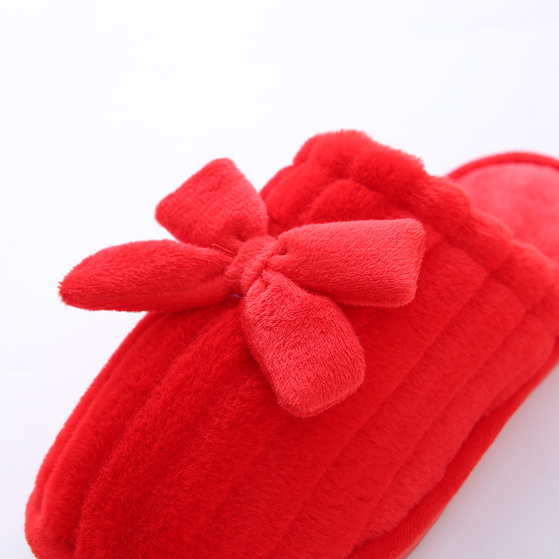 20 New Wedding Happy Word Slippers Wedding Couple Cotton Slippers Thick Bottom Non-Slip Men and Women Warm Home Indoor Slipper