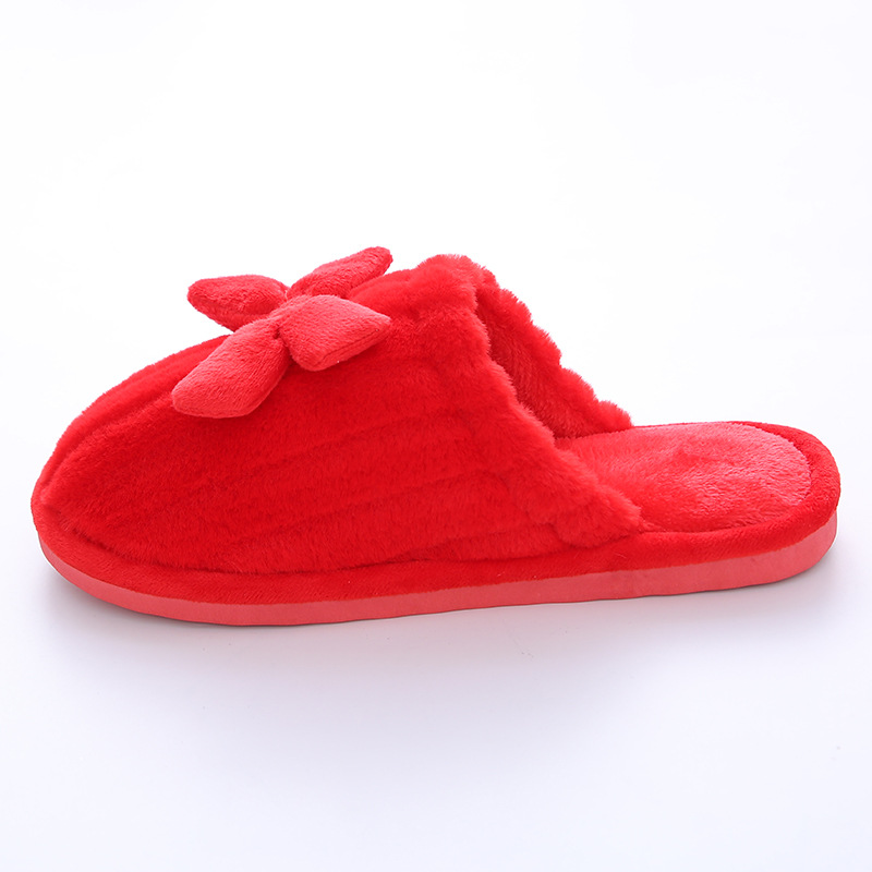 20 New Wedding Happy Word Slippers Wedding Couple Cotton Slippers Thick Bottom Non-Slip Men and Women Warm Home Indoor Slipper
