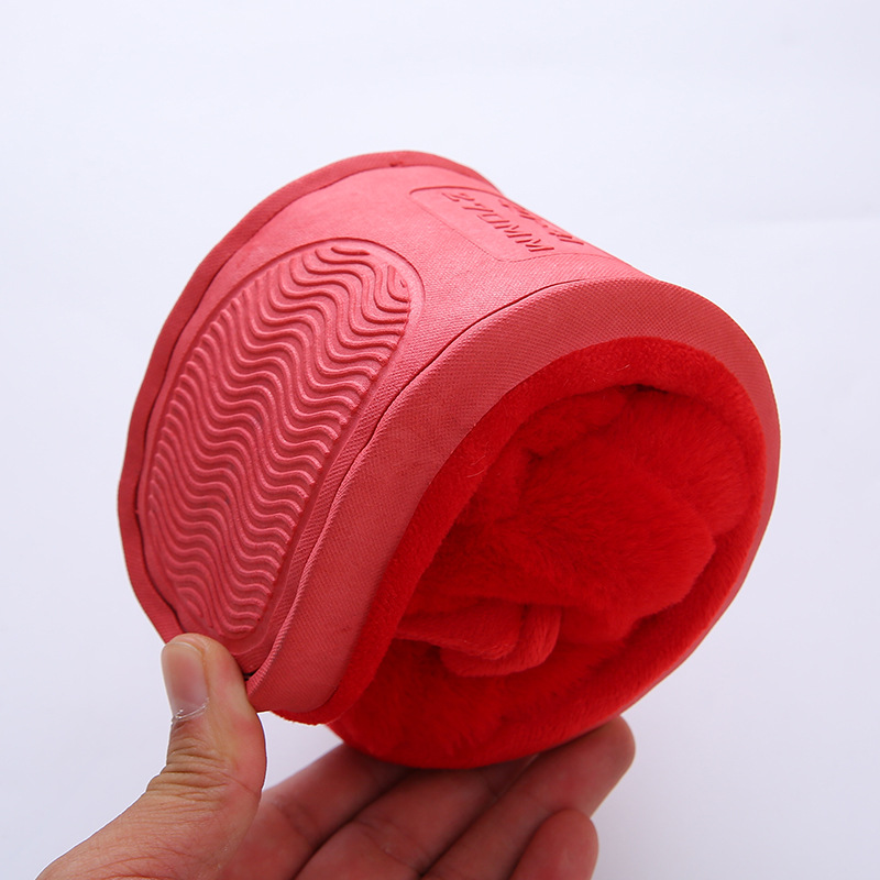 20 New Wedding Happy Word Slippers Wedding Couple Cotton Slippers Thick Bottom Non-Slip Men and Women Warm Home Indoor Slipper