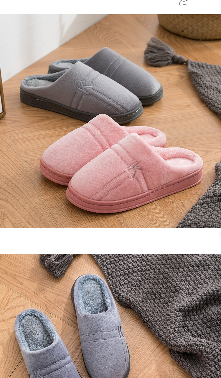 Autumn and Winter Cotton Slippers Female Cute Couple Interior Home Breathable Home Thick Bottom Confinement Woolen Slipper Male Winter Autumn and Winter Cotton Slippers Female Cute Couple Interior Home Breathable Home Thick Bottom Confinement Woolen Slipper Male Winter